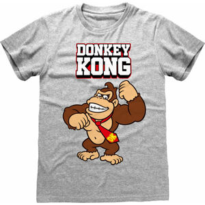 Nintendo Donkey Kong Tričko Donkey Kong Bricks Šedá XL
