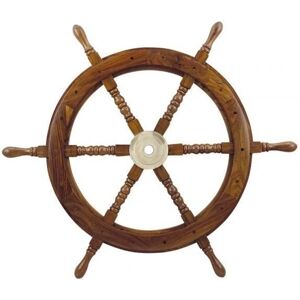 Sea-club Steering Wheel wood with brass Center - o 75cm
